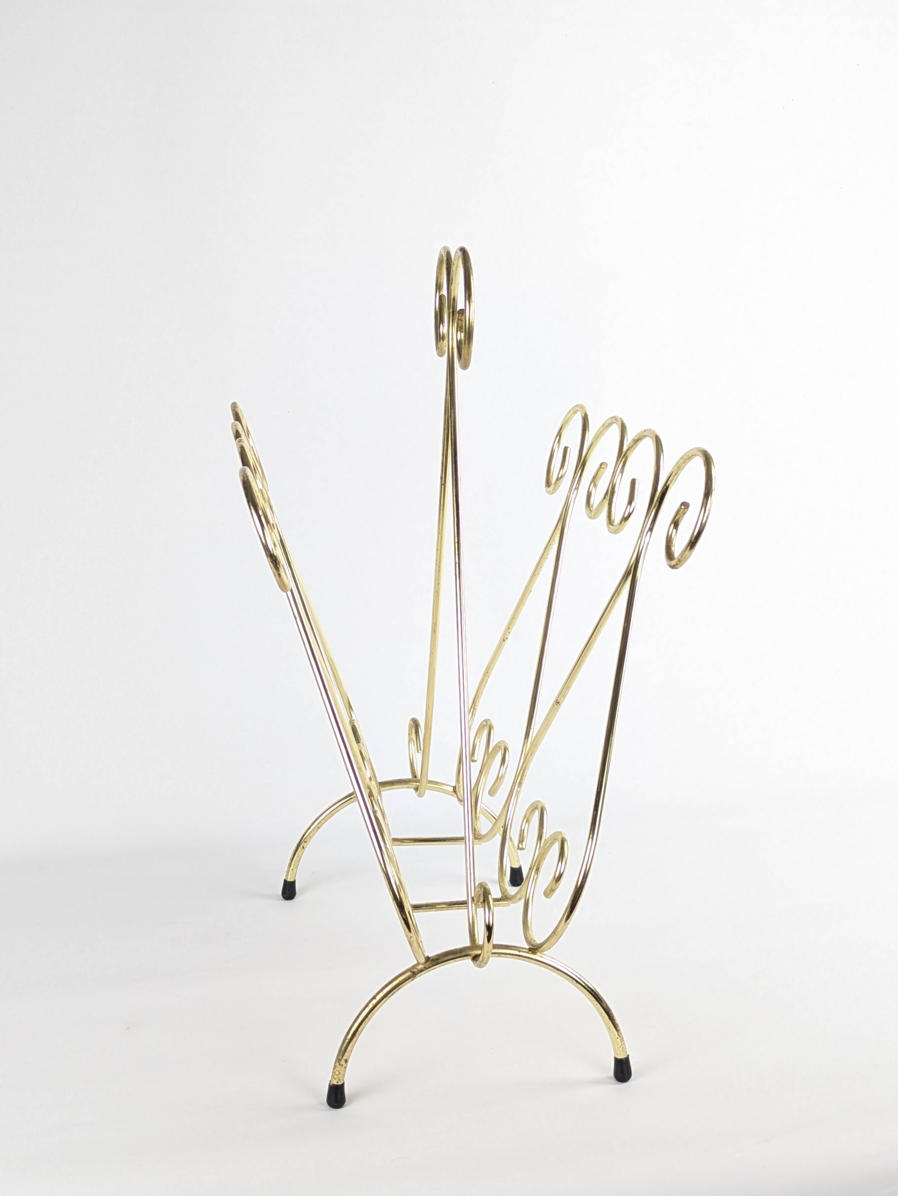 Golden wire magazine rack 1960
