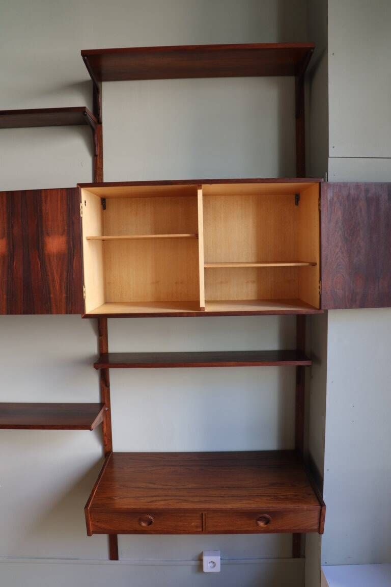 Modular rosewood wall bookcase by Thygesen and Sorensen for Hg Furniture, 1960