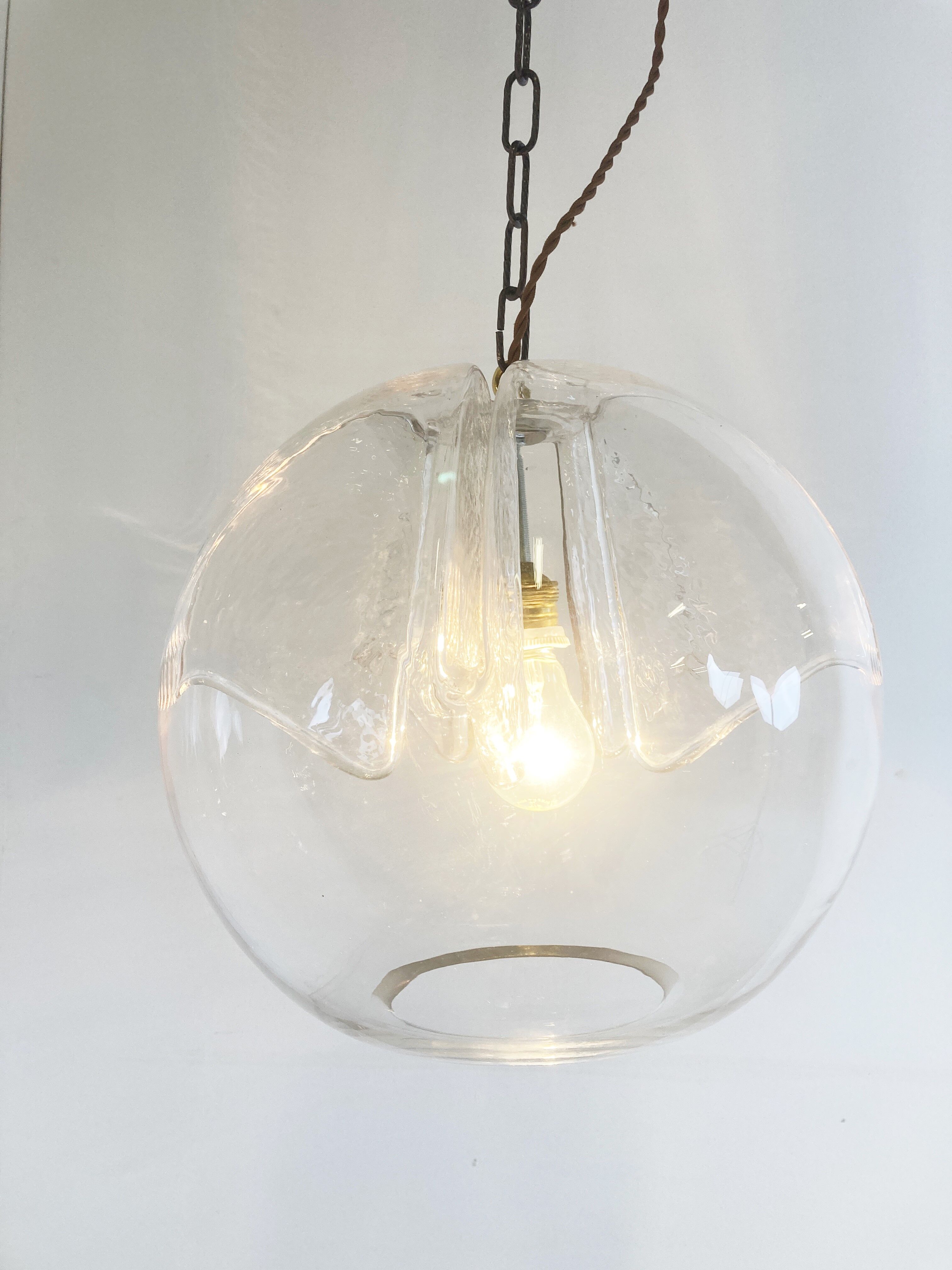 Suspension en verre par Peil et Putzler, années 1970