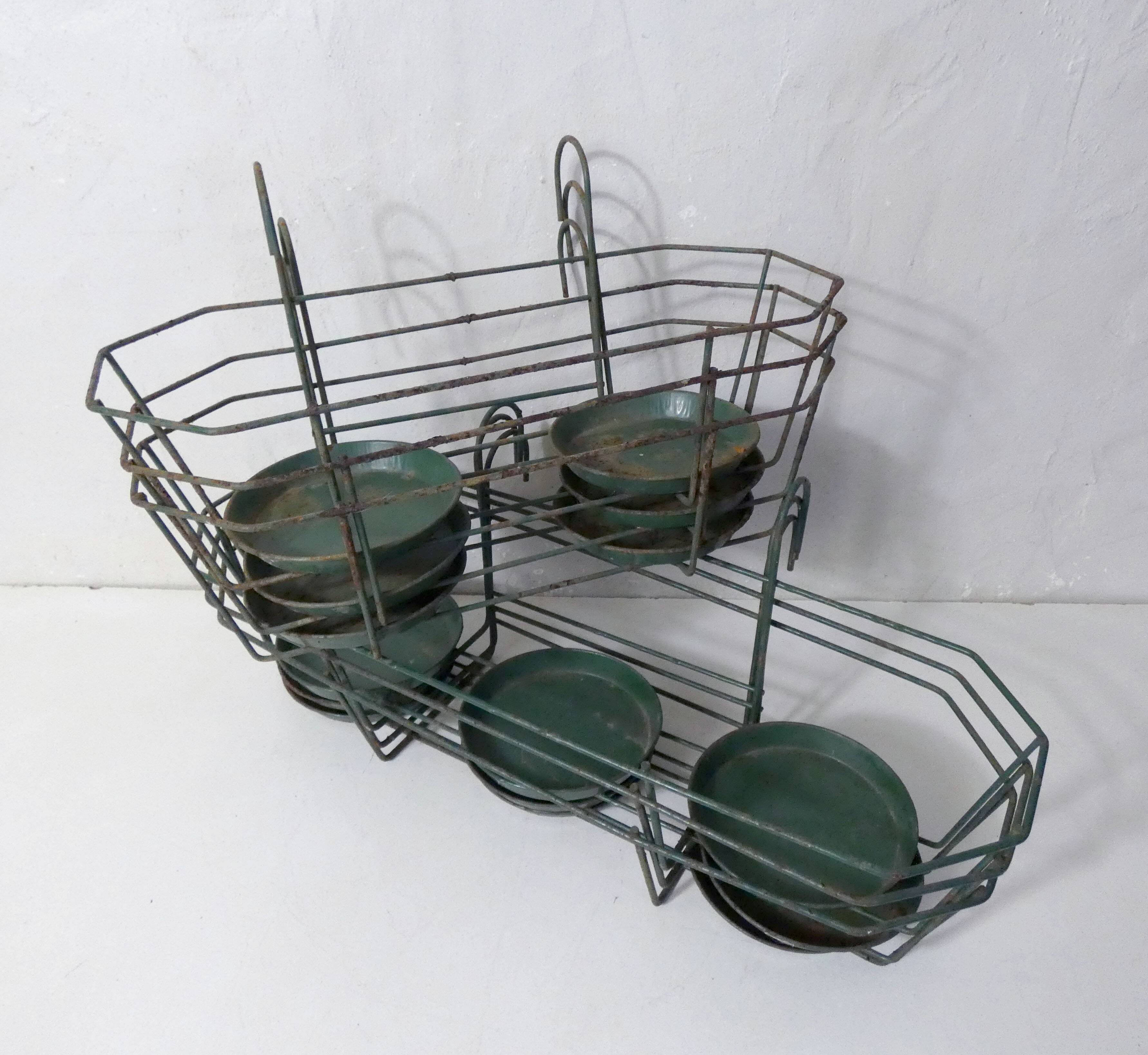 Set of vintage wire metal planters