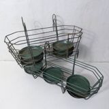 Set of vintage wire metal planters