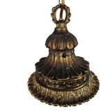 Vintage - Hollywood Regency style - pendant lamp - globe lamp - gold plated