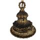 Vintage - Hollywood Regency style - pendant lamp - globe lamp - gold plated