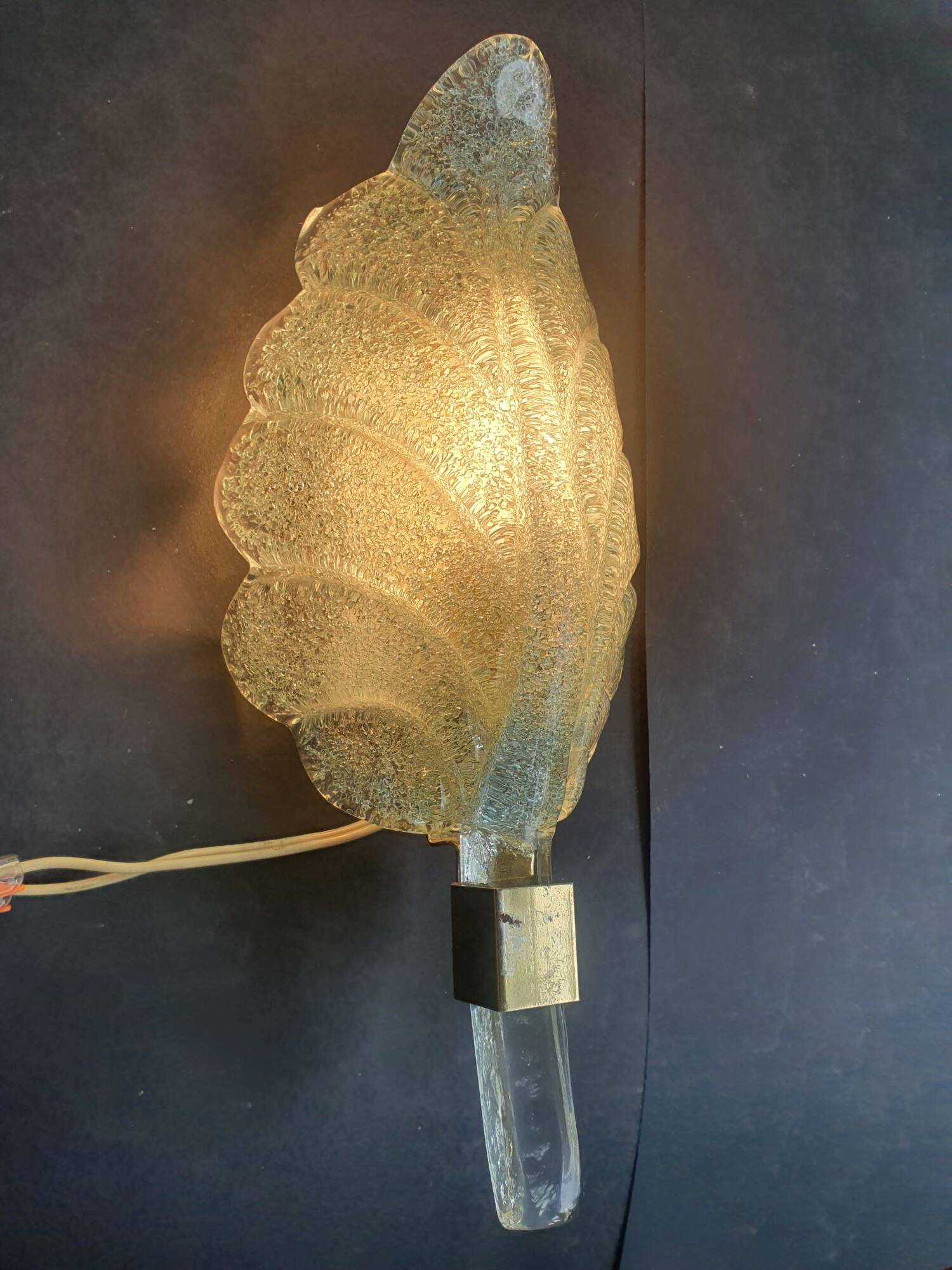 Blue glass wall light from Murano, Italy, 1970.