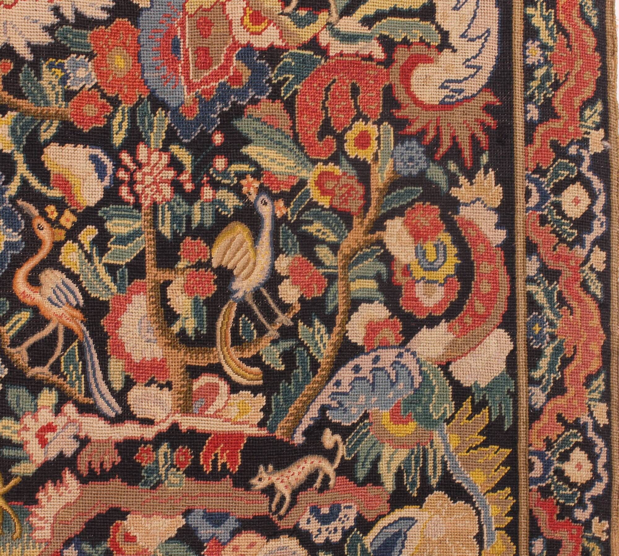 Brussels tapestry from the 19th century – Flowering greenery and gallant scene