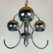 Vintage mid-century eye pendant lamp, Silver, Italy, 1970s