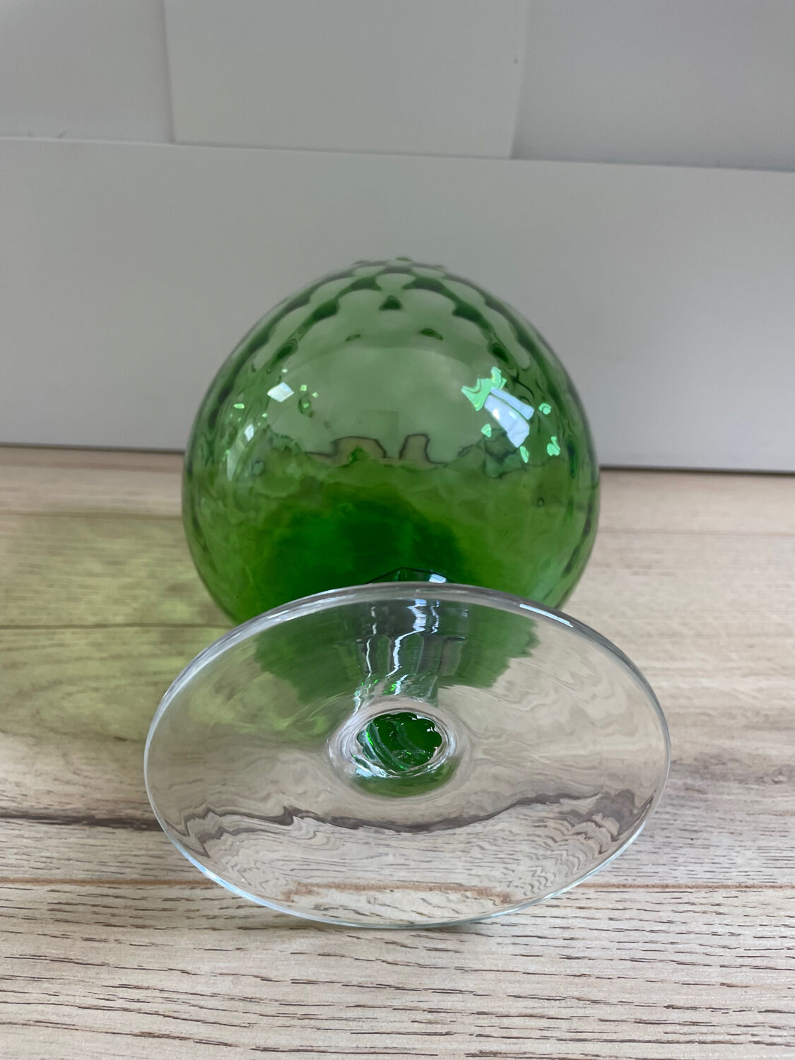 Green glass vase from Empoli