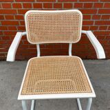 Cesca chair model with armrest in white