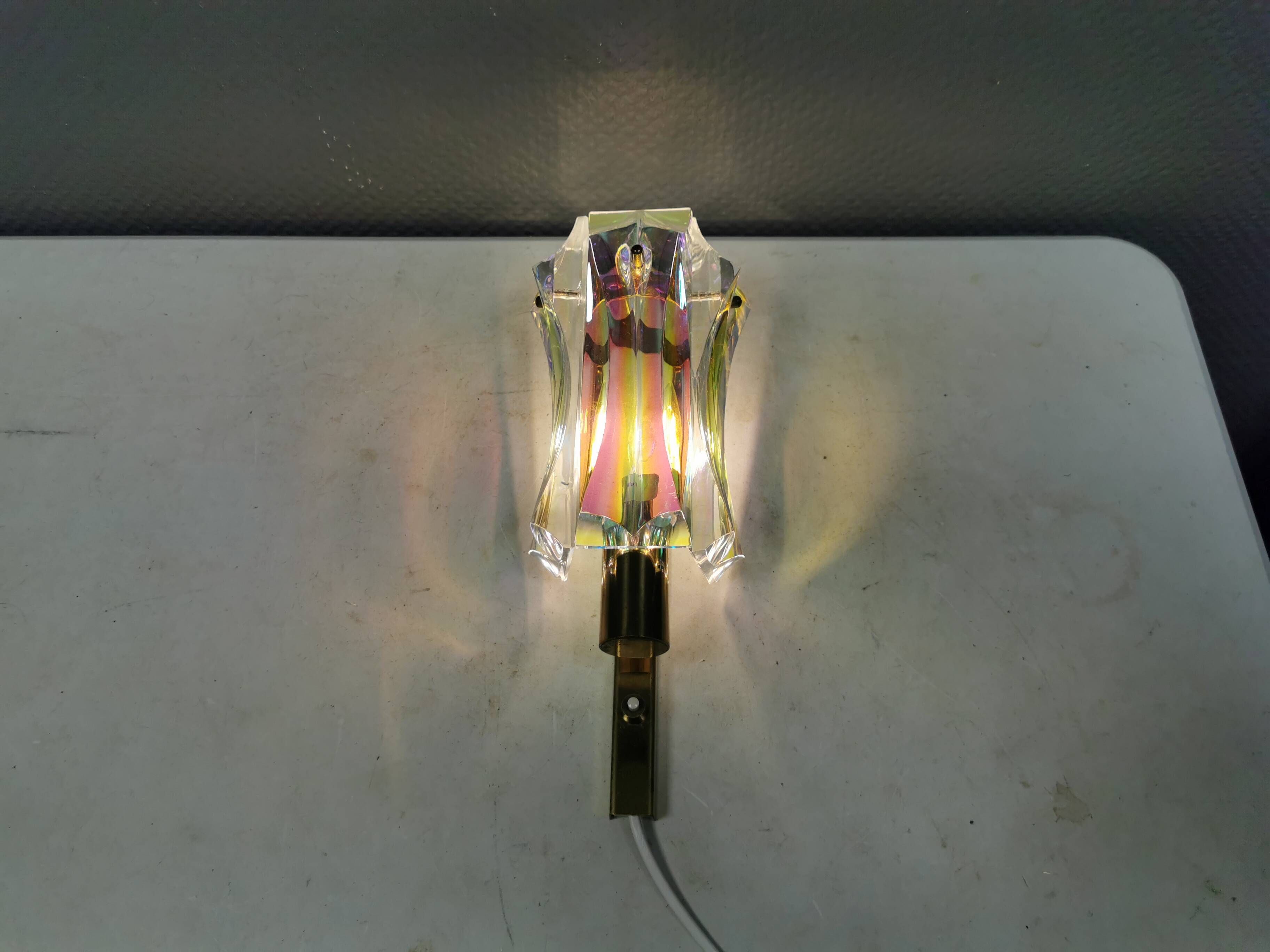 Availight wall lamp, transparent glass, rainbow effect hassel & teudt