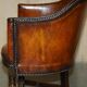 Fauteuil de bureau Édouardien 1910 en cuir et chêne sculpté