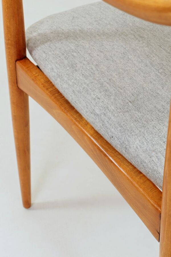 Vintage desk chair officer armchair light gray wool 1960