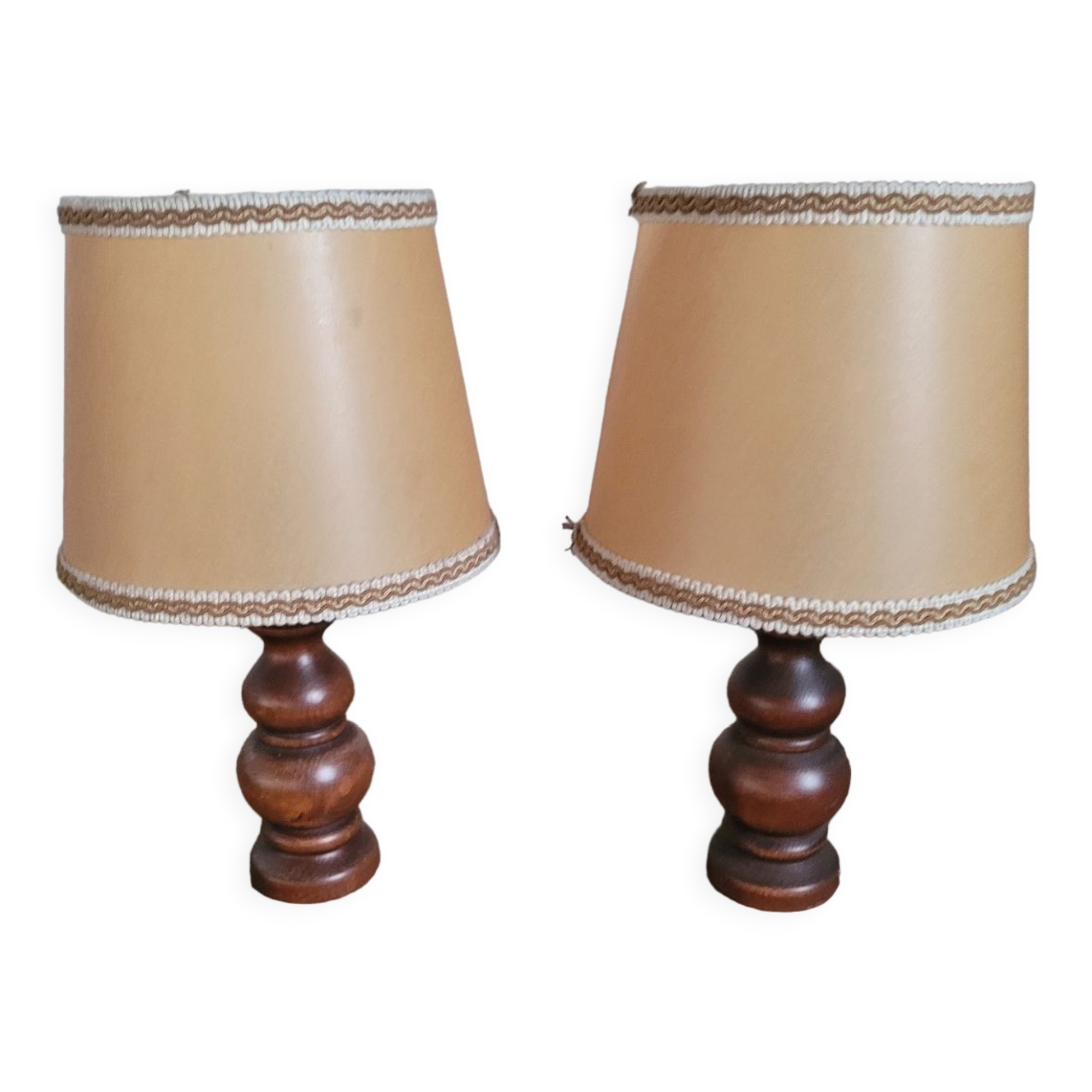 Wooden bedside lamps