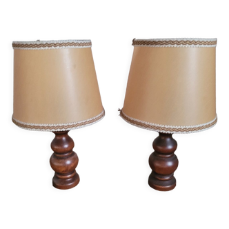 Wooden bedside lamps