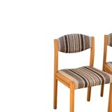 Suite of 4 chairs self beech brass and wool 1960