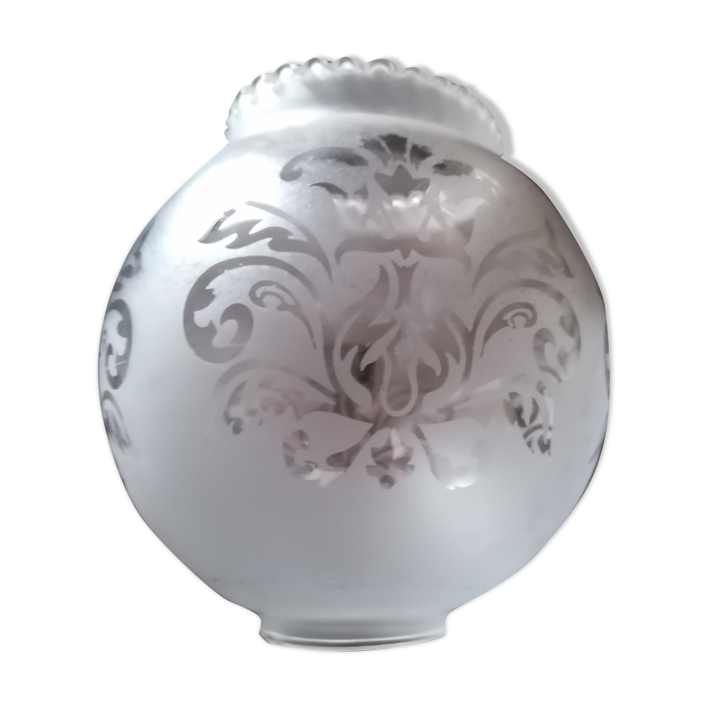 Globe tulip lampshade frosted engraved glass