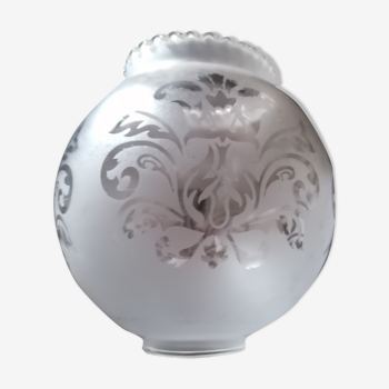 Globe tulip lampshade frosted engraved glass