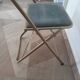 Lot de 4 chaises  pliantes - dossier et assise vert d'eau - structure métal doré -Chaisor