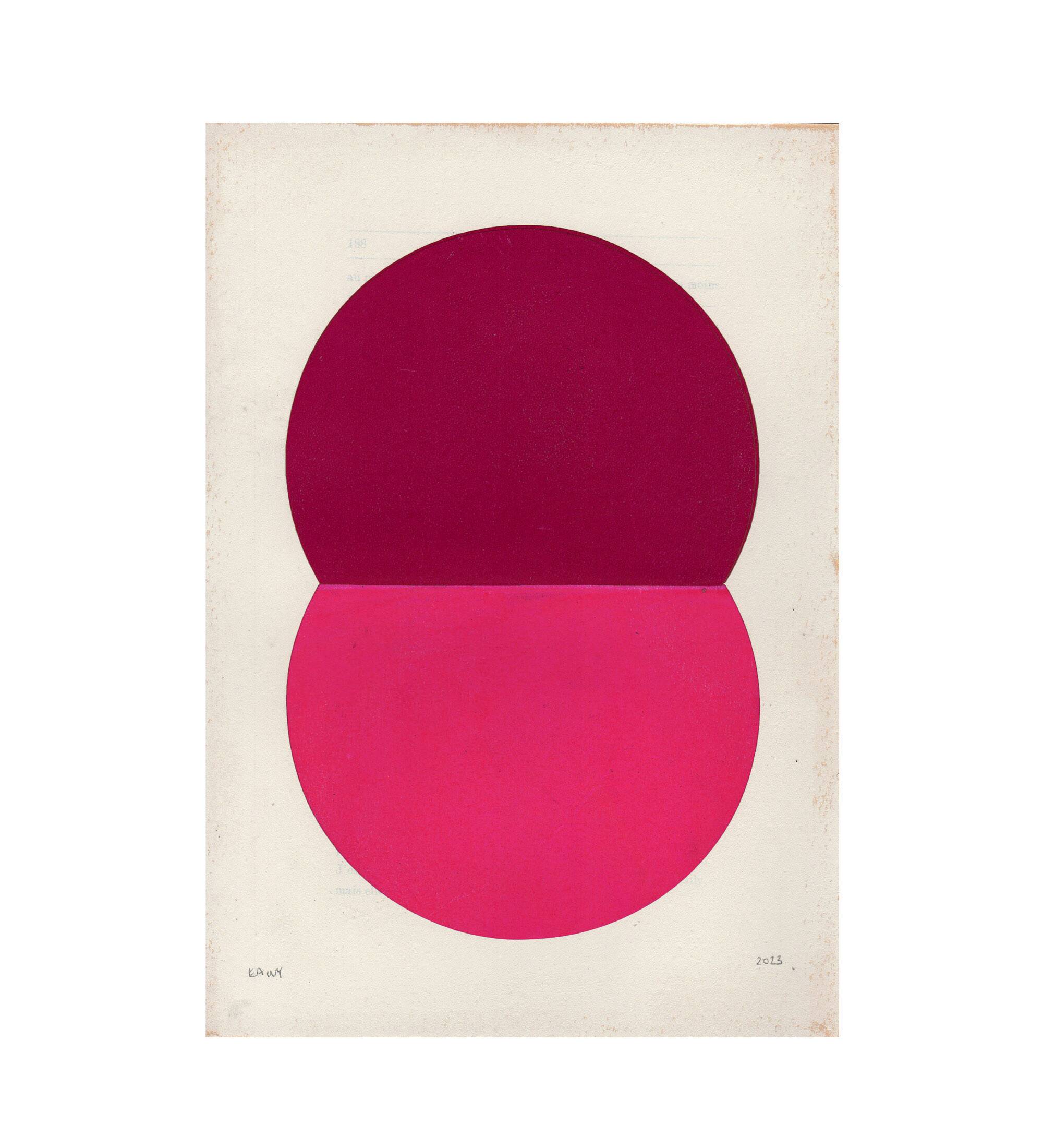 Collage on old paper - loki - pink - signed eawy