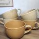 Set of 5 pretty vintage stoneware mugs