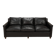 Mid-century black leather Scandinavian 3-seater sofa, 1950s
