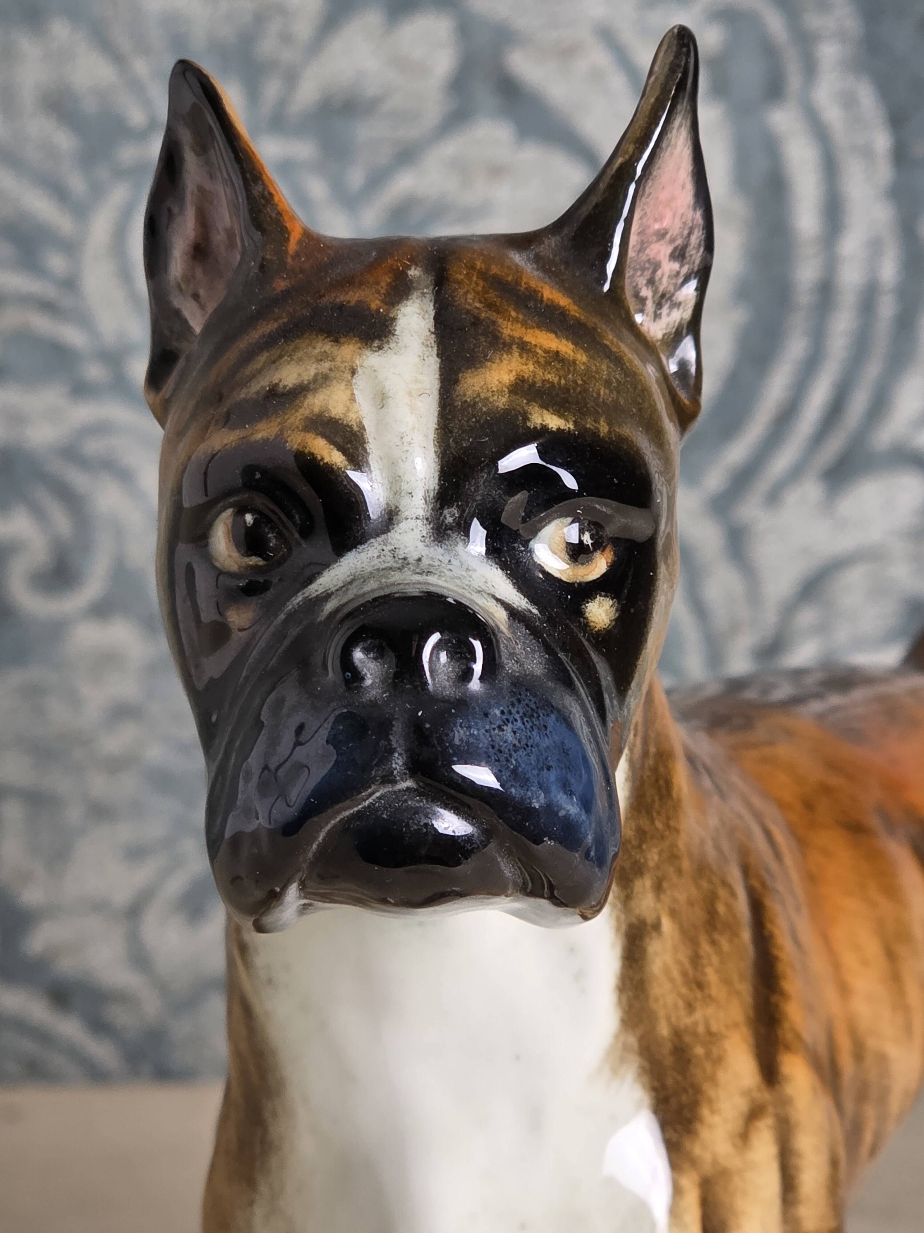 Chien Boxer en porcelaine, Goebel, Allemagne, 1973
