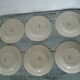 7 gien pink cactus model 6 plates - 1 hollow old