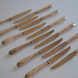 12 couteaux de table métal argenté 25,5 cm