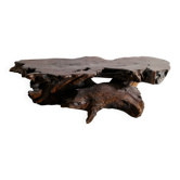 Table basse sculpturale brutaliste française en bois de racine, années 1960