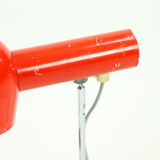 Pair of red metal & chrome table lamps by Josef Hurka for Napako circa 1960