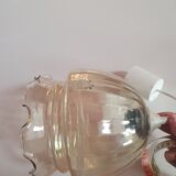 Hanging lamp vintage glass lightly smoked amber