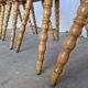 Set of 4 Vintage Tyrolean Heart Cutout Wooden Dining Chairs