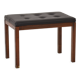 Vintage rosewood pouf with faux leather seat