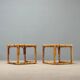 Vintage coffee tables in walnut and bamboo, Italian design 1970s-1980s.