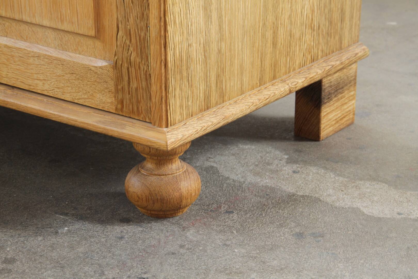 Vintage 1970 Danish Brutalist Light Oak Sideboard, Style of Henning Kjærnulf