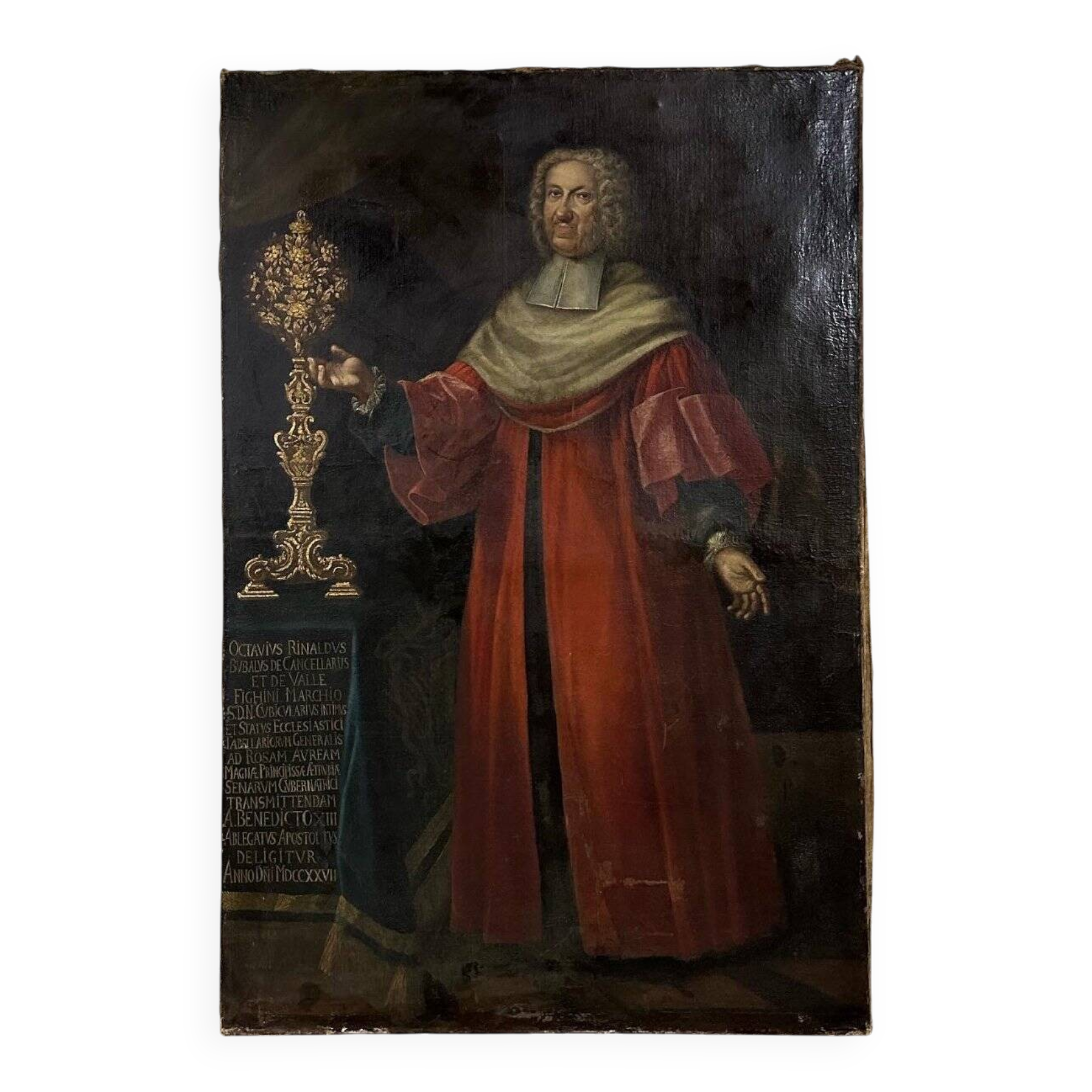 Portrait of a chancellor, oil on canvas dated 1727