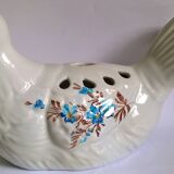 Vintage table flower dove in hand-painted ceramic flower decor