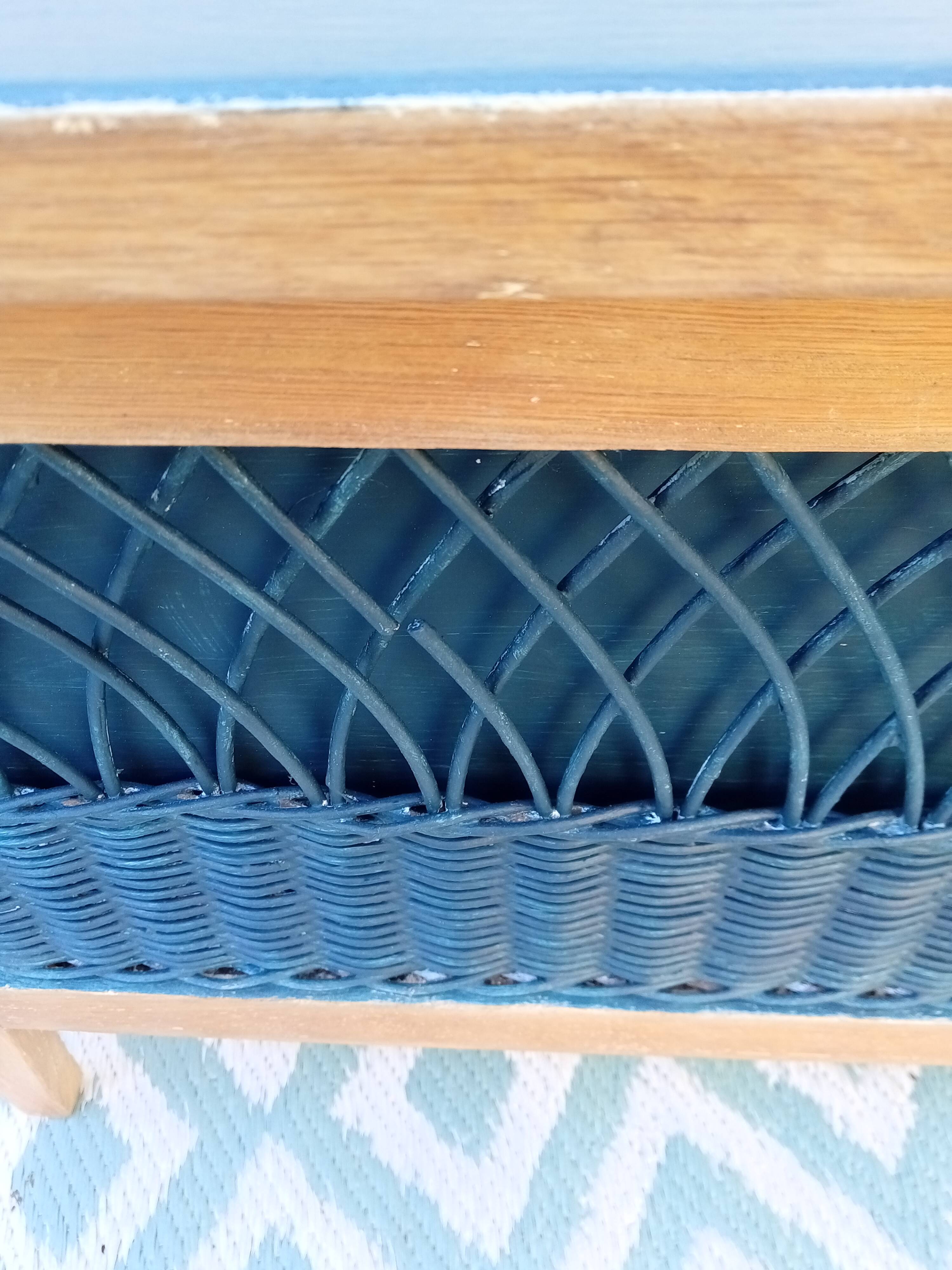 Wood and rattan chest