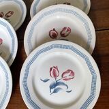 Flat plates Digoin tulips