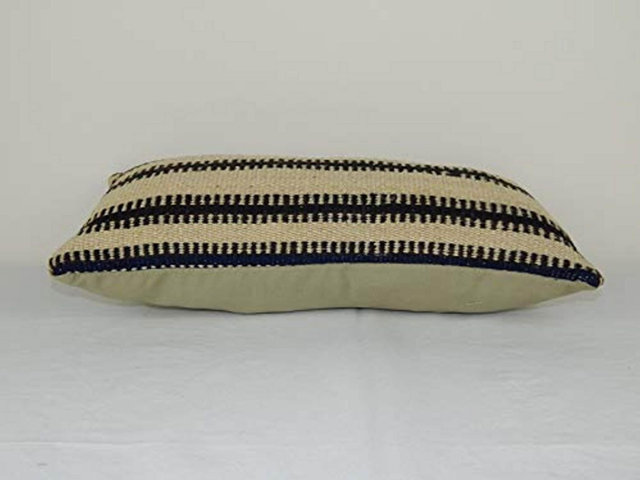 Handmade simple and plain organic color wool kilim throw pillow cover, 10'' x 20'' (25 x 50 cm)