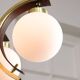 Mid-Century Modern Italian Brass and Opaline Chandelier