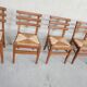 Set of Six Mid-Century French Oak Dining Chairs (6)