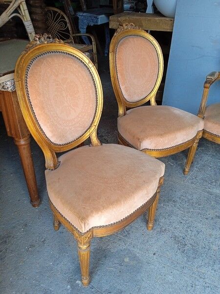 2 fauteuils 4 chaises salon Louis XVI époque XIXeme