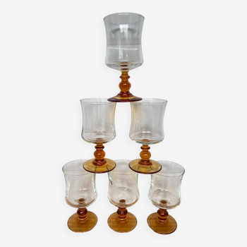 Set of 6 Luminarc white wine glasses Antique model