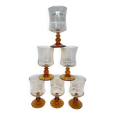 Set of 6 Luminarc white wine glasses Antique model