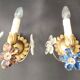 Set vergoldet Wandlampe Murano Kristall