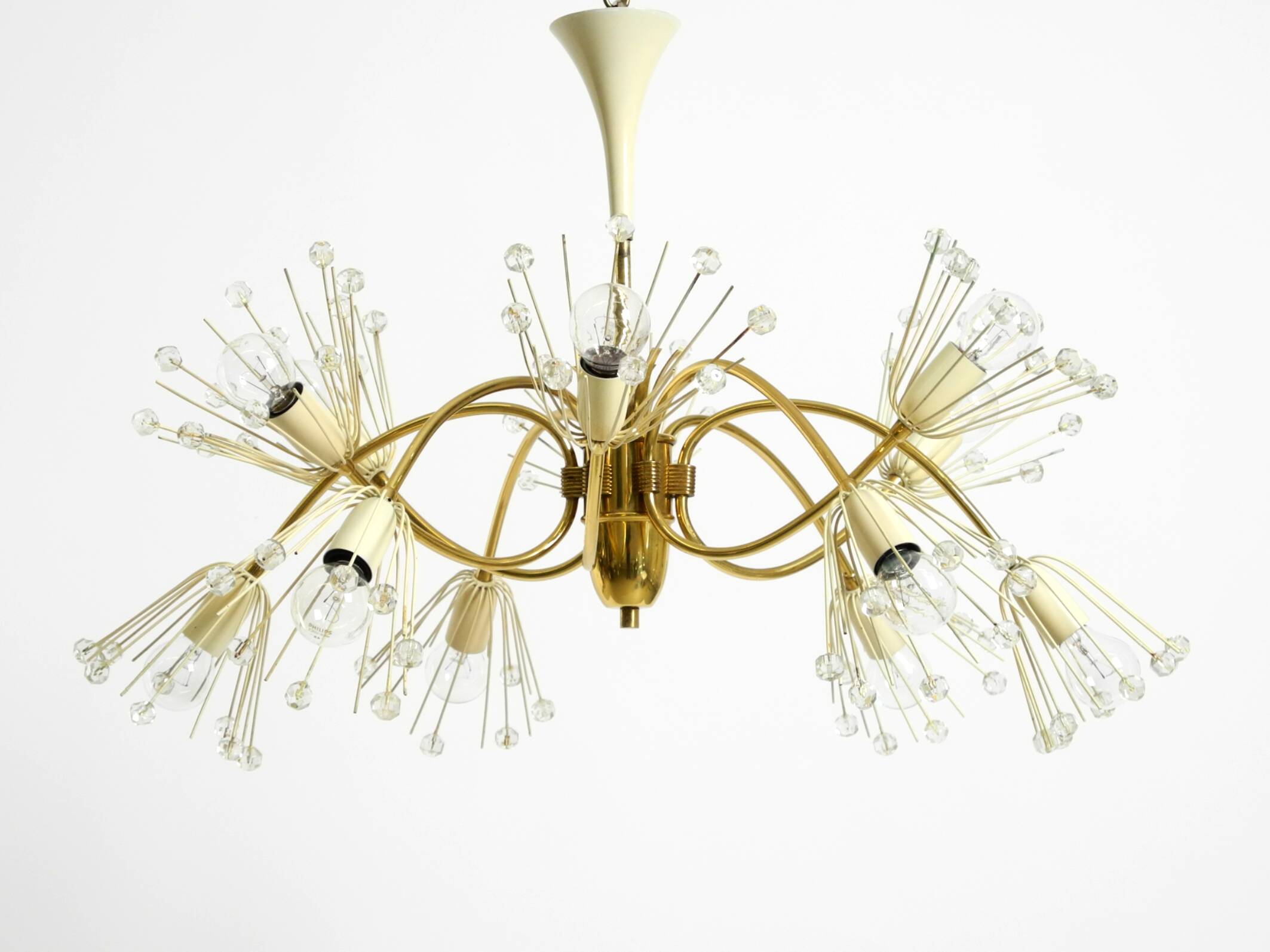Beautiful brass chandelier by Emil Stejnar for Rupert Nikoll