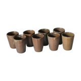 8 enamelled sandstone glasses