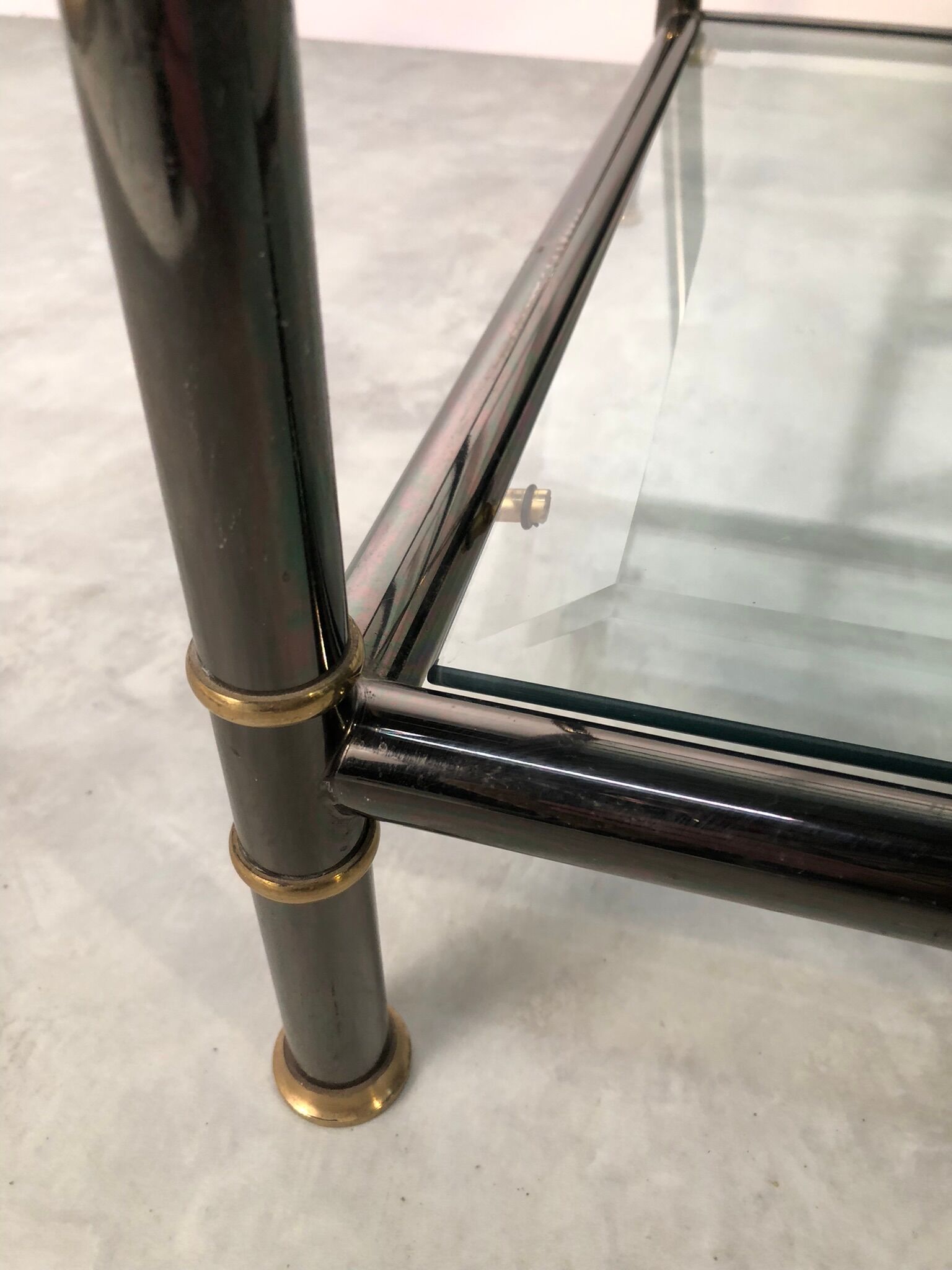 Hollywood Regency glass shelf