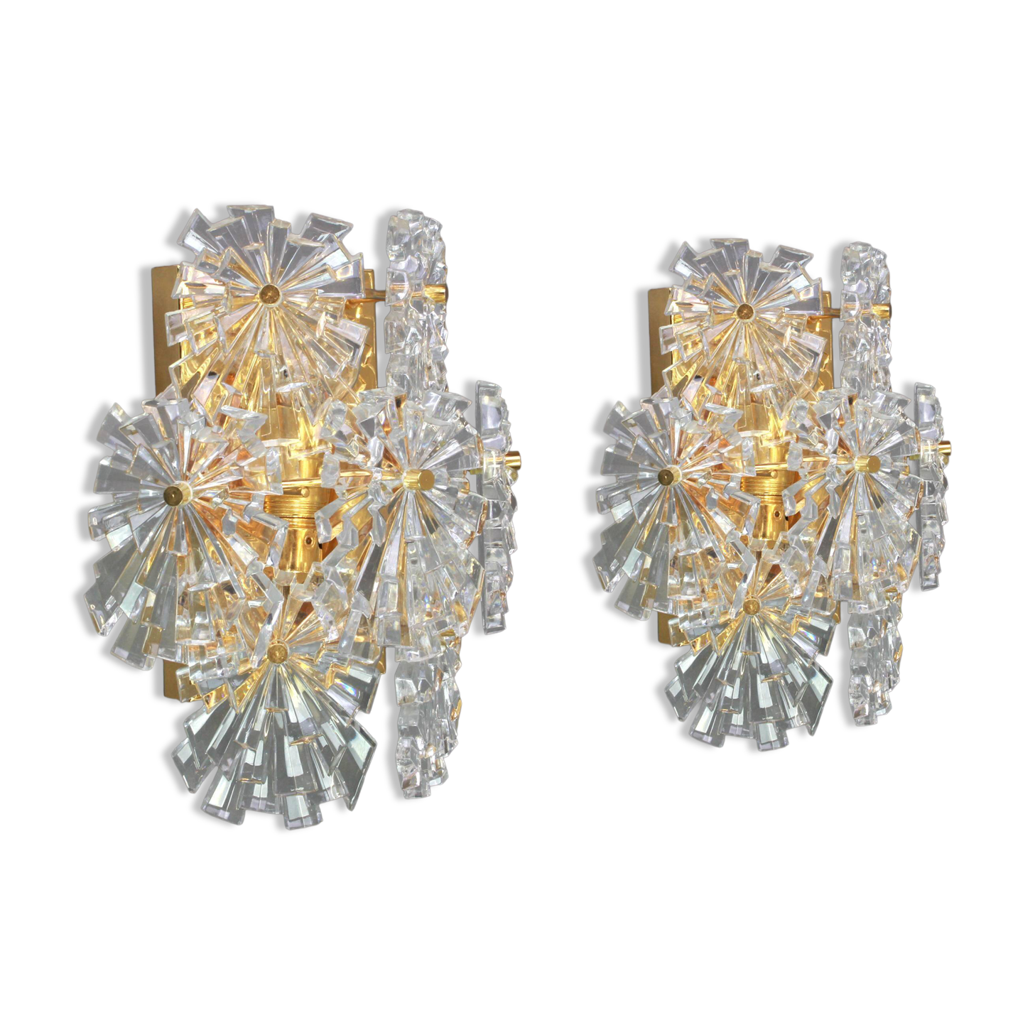 Wonderful pair of crystal wall lights by Kinkeldey, Germany, 1970s.