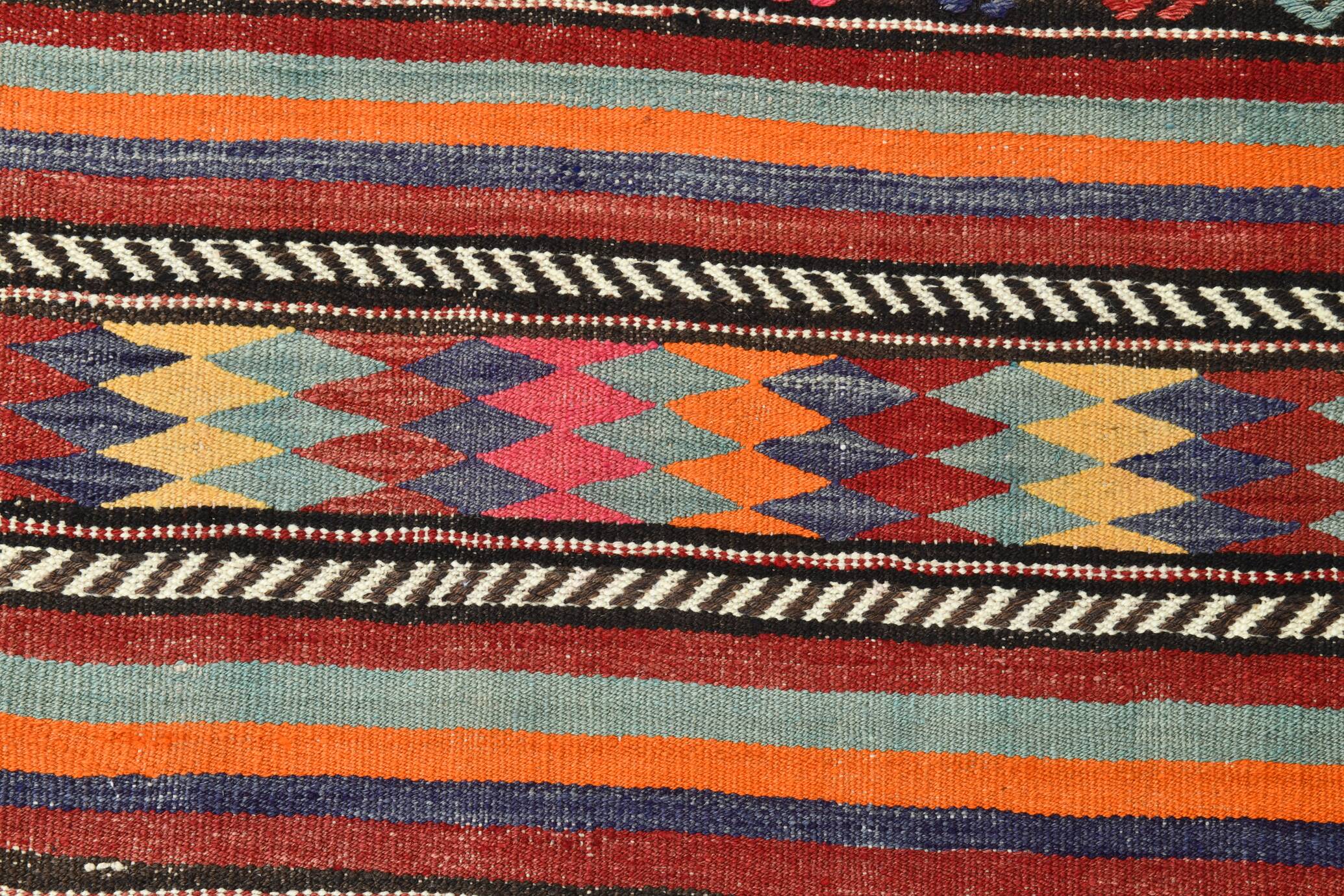 6x8 Area Kilim Rug,Turkish Wool Rug,Antique Rug,169x257 Cm